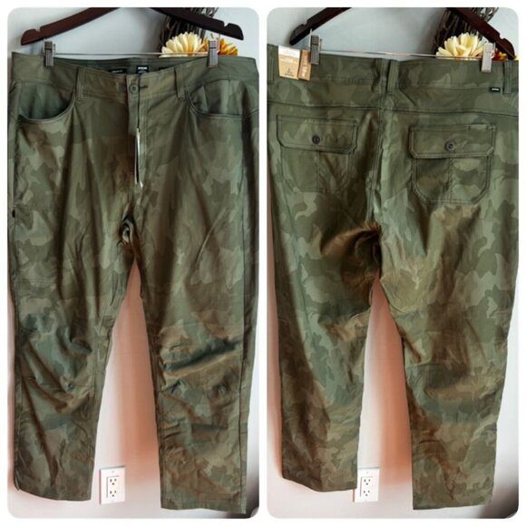 PrAna Women's Halle Straight Athletic Pants II Plus Size 18W Sage Camo - Picture 1 of 12